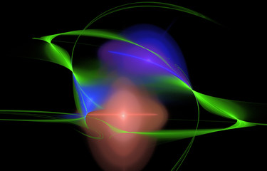 abstract planet in space on black background