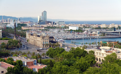 panorama of the city of Barcelona Spain