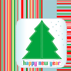 Christmas tree with Happy New Year greetings