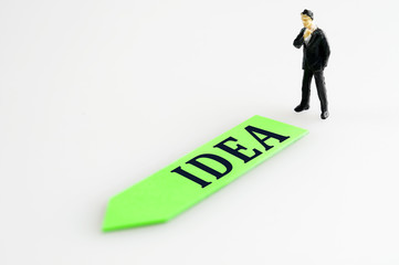 Idea direction and toy business man
