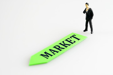 Market direction and toy business man