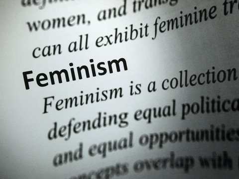 Closeup to the word "Feminism"
