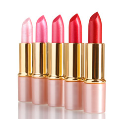 Fototapeta premium beautiful lipsticks isolated on white