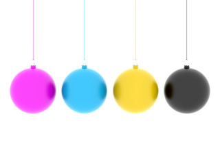 Christmas background - CMYK hanging balls