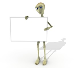 alien con cartel © santi_