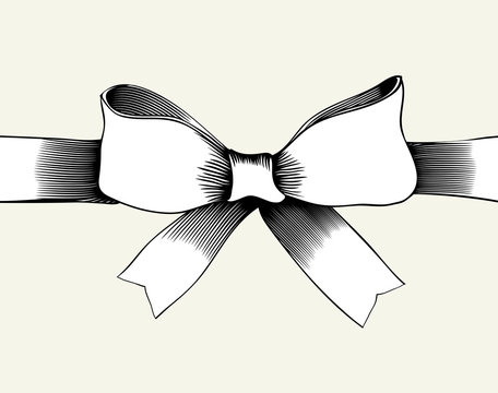Bow with ribbon.