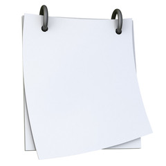 Blank white paper notepad 3d