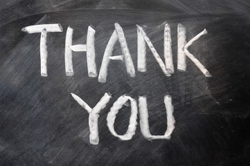 Fototapeta premium Thank you written on blackboard