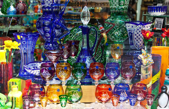 Counter With Bohemian Glass