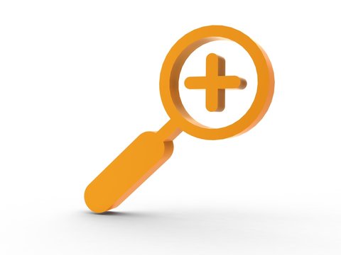 3d Icon vergr&ouml;&szlig;ern orange