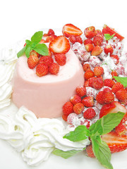 fruit strawberry dessert with pudding