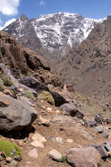 Mountain landscape, path to Toubkal