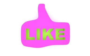 Pink hand with thumb up.