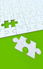 green and white puzzle