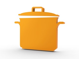 3d Icon Kochtopf orange