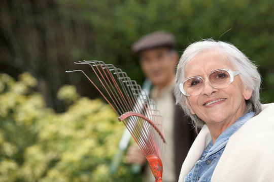 Older Couple Gardening