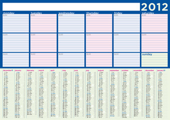 Planning Calendar 2012 in english