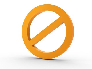 3d Icon Zeichen gesperrt orange