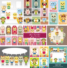 cartoon summer animal card