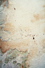 Old moldy grunge stained paper on wall