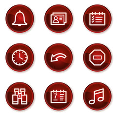Organizrer web icons, dark red circle buttons