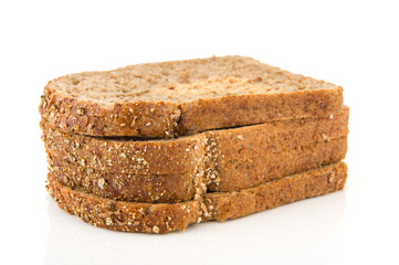 Slices dark brown bread with cereals