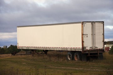 Trailer resting on the grass