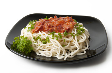 Closeup of spaghetti