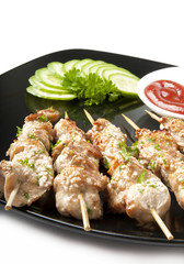 kebabs from a chicken fillet