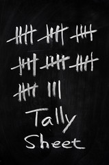 Obraz premium Tally sheet used for counting