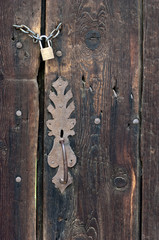Detalle de una puerta. Textura de madera.