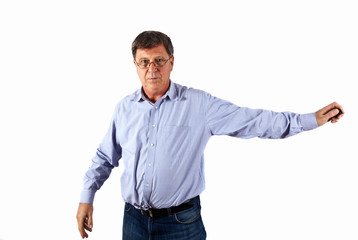 Fototapeta premium happy attractive posing man in studio