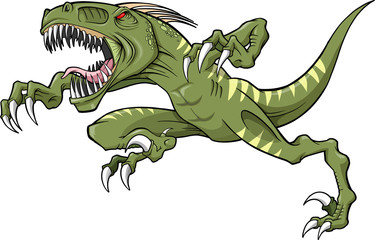 Raptor Dinosaur Vector Illustration
