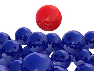 The red ball above the rest