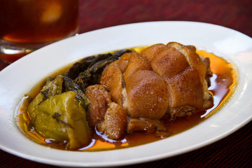 Smoked pork with stew and vegetables