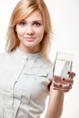 young woman with water