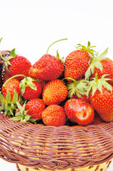 Full wicker basket of strawberry