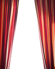 Red curtain isolated on white