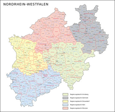 Nordrhein-Westfalen, Verwaltungsgliederung