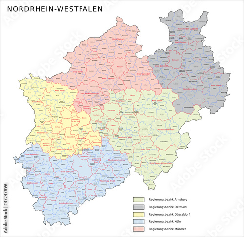 Karte Regierungsbezirke Nrw