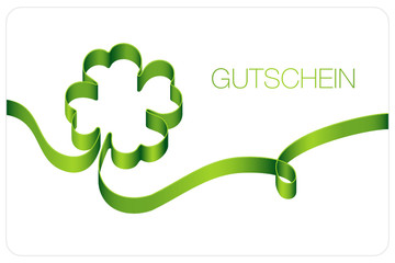 Gutschein Vierblättriges Kleeblatt Grün