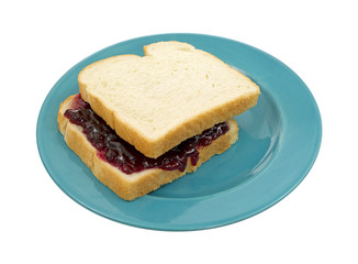 Fototapeta na wymiar Peanut butter and jelly sandwich