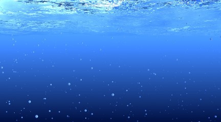 Naklejka na ściany i meble 3D rendered Blue Underwater background
