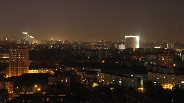 Timelapse. Night Moscow