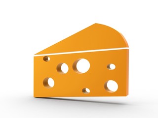 3d Icon Käse orange