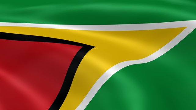 Guyanese flag in the wind