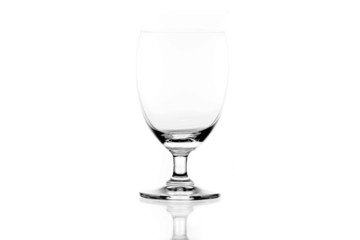 Clear glass on white isolated.