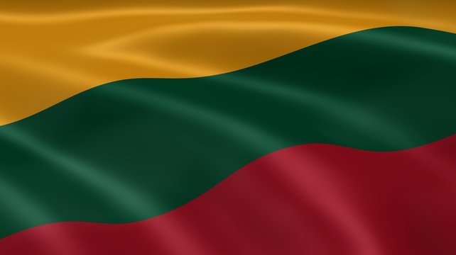 Lithuanian flag in the wind