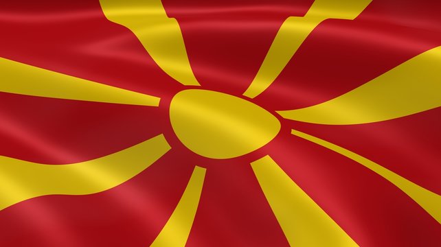 Macedonian flag in the wind