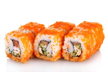 delicious sushi isolated on white